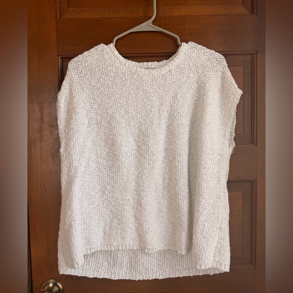 Coldwater Creek 100% Cotton Solana Slub Sleeveless Sweater
